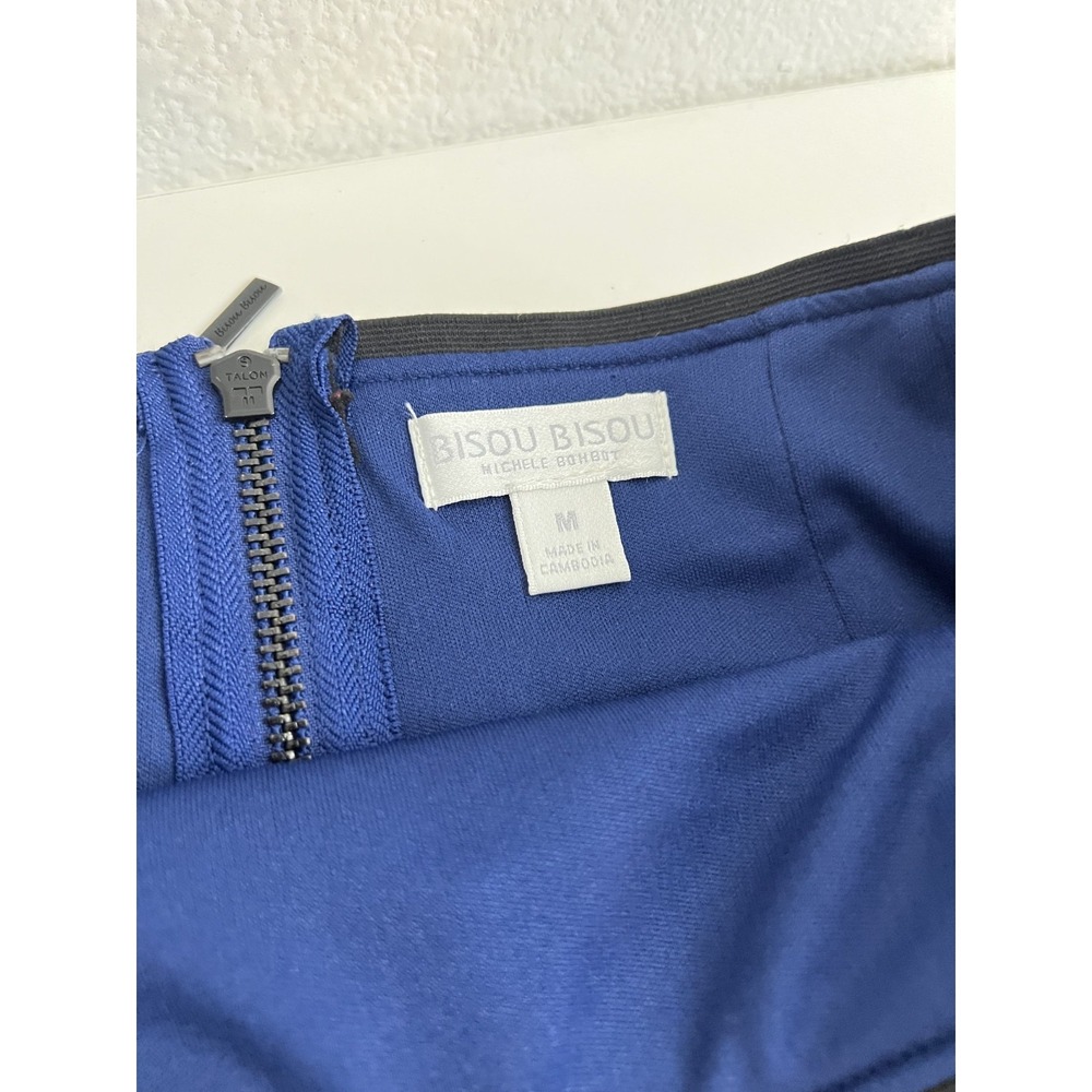Bisou Bisou Royal Blue Textured Midi Skirt - Picture 2 of 3
